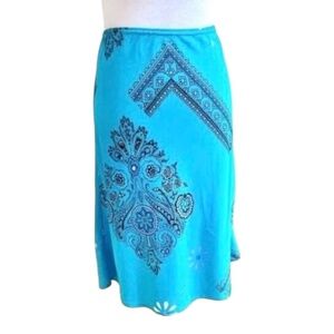 Blue Skirt Boho Pattern Suzy Shier  (XL)